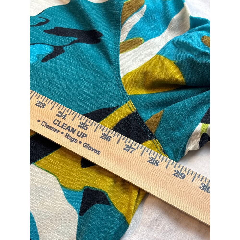 Multiples Women's White Green and Turquoise Tunic 3/4 Bell Sleeve Plus Size 2X - Picture 7 of 7